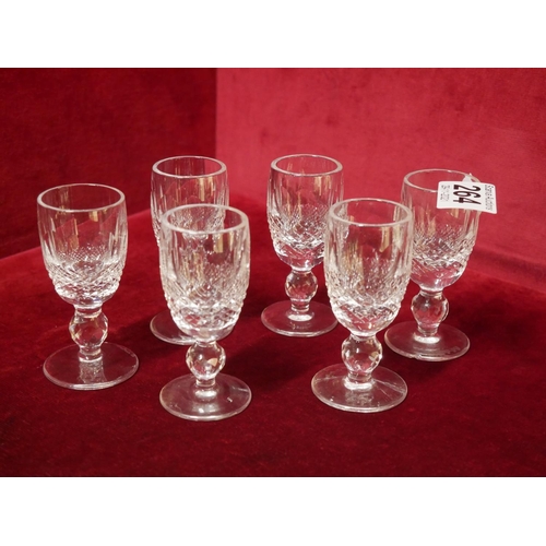 264 - 6 SMALL WATERFORD LIQUEUR GLASSES