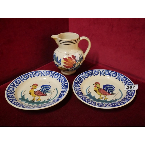 267 - 3 PIECES OF ANTIQUE SPONGWARE