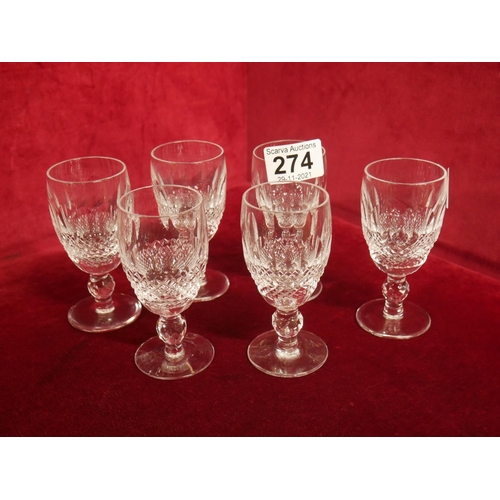 274 - 6 WATERFORD SHERRY GLASSES