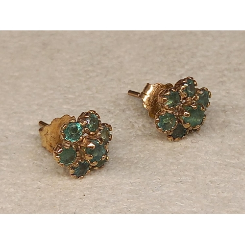 292 - 9CT EMERALD EARRINGS