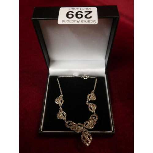 299 - SILVER & MARCASITE NECKLACE