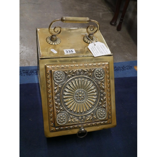 335 - BRASS COAL SCUTTLE WITH LINER