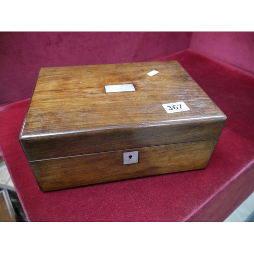 367 - ROSEWOOD JEWELLERY BOX