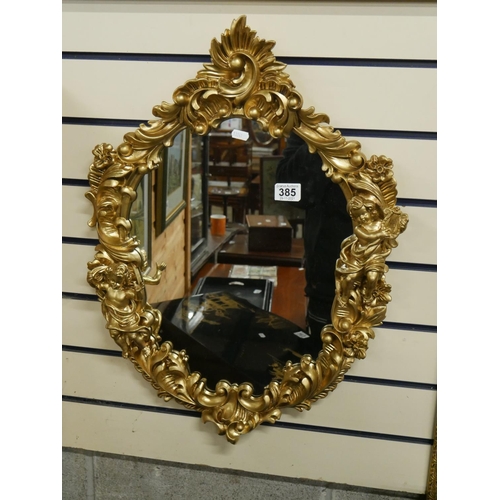 385 - GILT CHERUB MIRROR