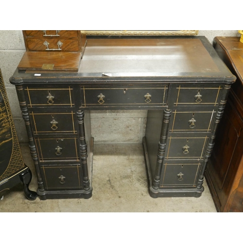 387 - 19TH C. AESTHETIC KNEEHOLE DESK