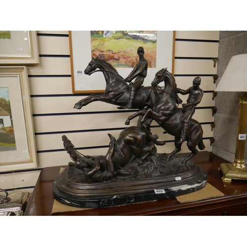 402 - LARGE SIGNED BRONZE SCULPTURE