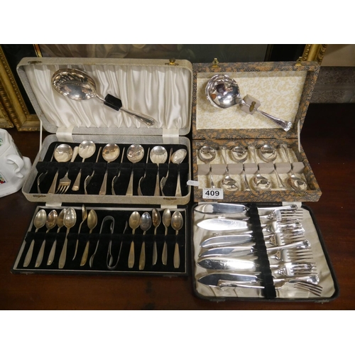 409 - 4 BOXES OF CUTLERY