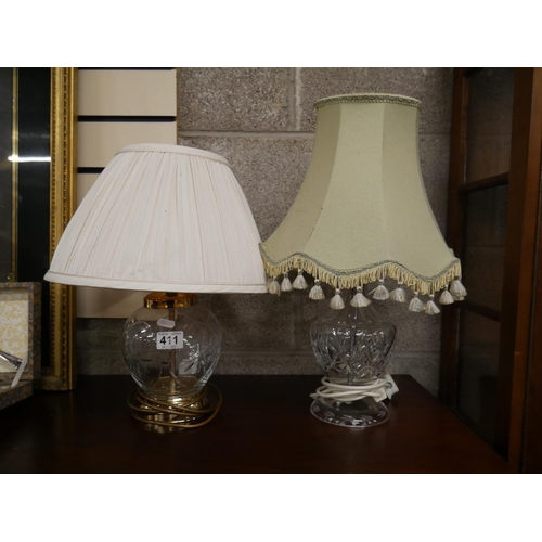 411 - 2 CRYSTAL TABLE LAMPS