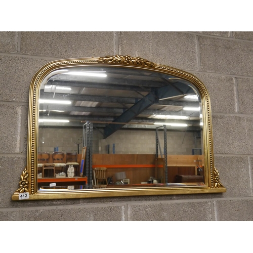 412 - GILT OVERMANTLE MIRROR