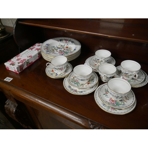 419 - AYNSLEY PART TEA SET & BOWLS