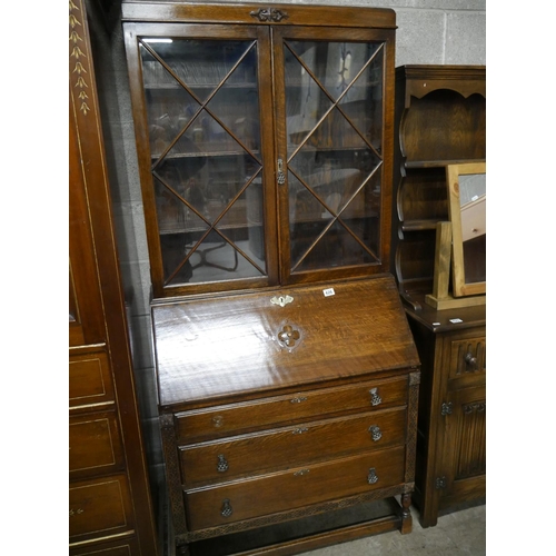 426 - OAK BUREAU BOOKCASE