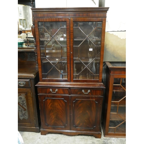 437 - MAHOGANY BUREAU BOOKCASE