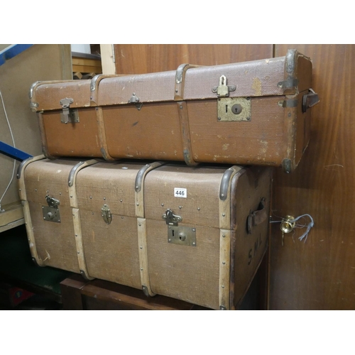 446 - 2 VINTAGE TRAVEL TRUNKS