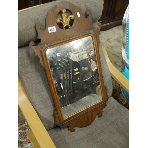 465 - OAK & GILDED ANTIQUE MIRROR