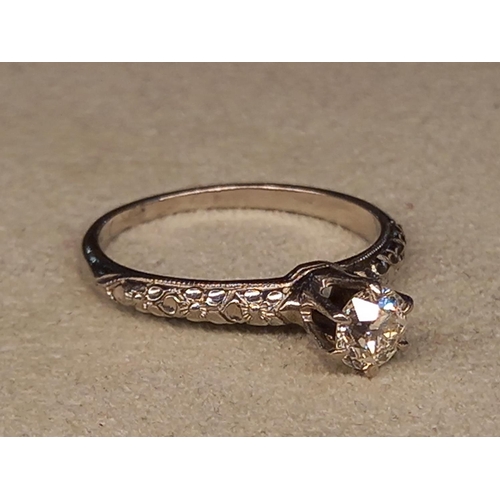 245 - PLATINUM & DIAMOND RING SIZE M