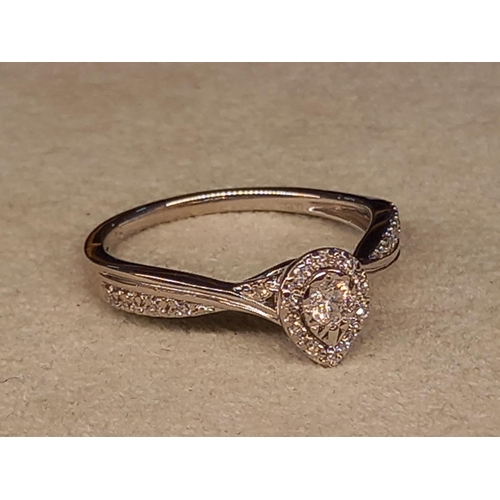 248 - 9CT WHITE GOLD & DIAMOND RING SIZE N.1/2