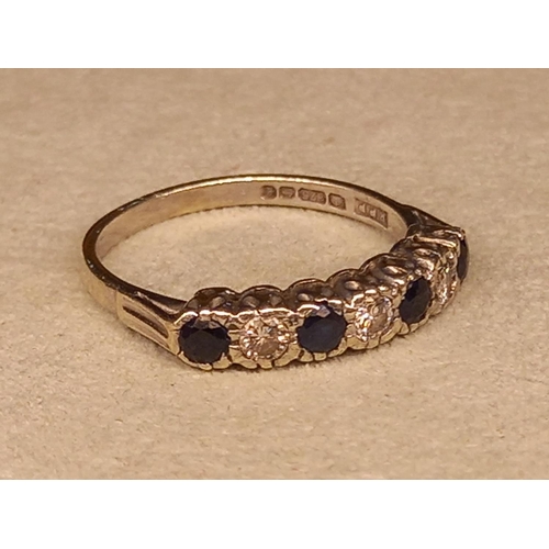 252 - 9CT SAPPHIRE & DIAMOND RING SIZE P.1/2