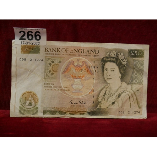 266 - BANK OF ENGLAND £50 NOTE