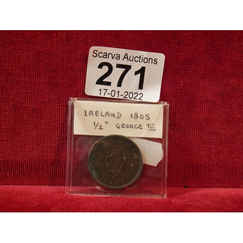 271 - IRISH GEORGE III HALF D