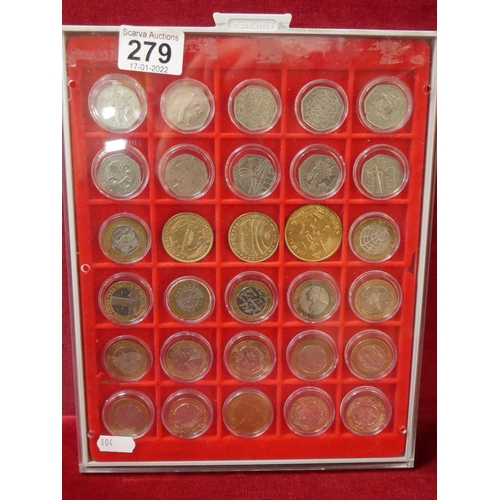 279 - TRAY OF COINS