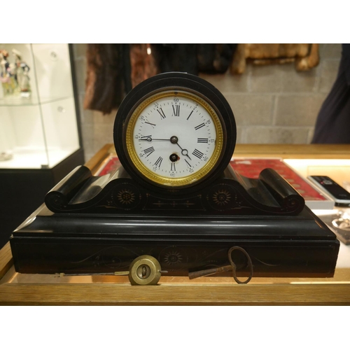 283 - SLATE MANTLE CLOCK