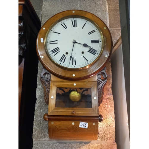 290 - ANGLO AMERICAN 8 DAY DROP DIAL CLOCK (WORKING)