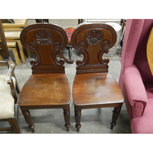 324 - PAIR OF VICTORIAN HALL CHAIRS