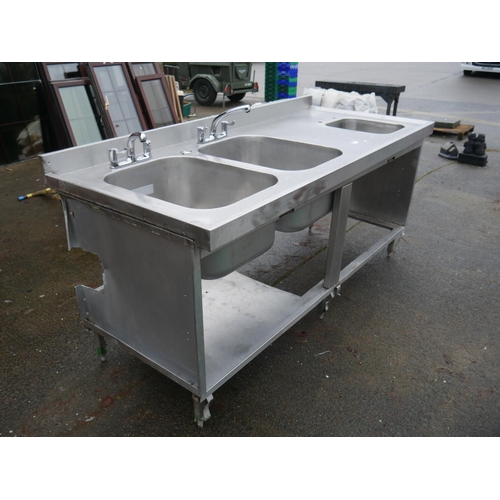 34 - LARGE STAINLESS STEEL SINK