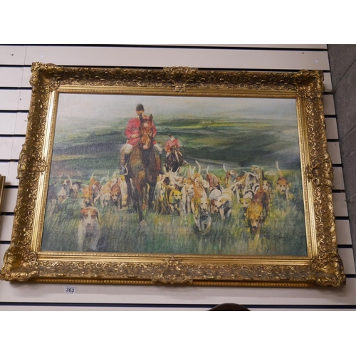 363 - GILT FRAMED HUNTING PRINT