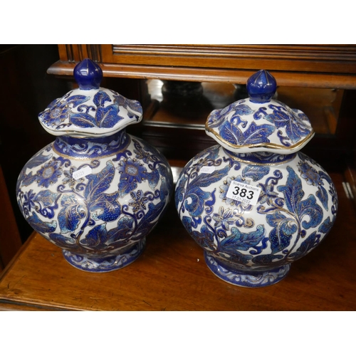 383 - PAIR OF DECORATIVE VASES