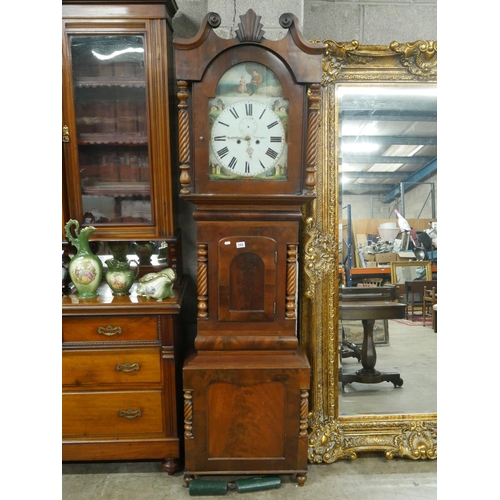 386 - VICTORIAN MAHOGANY LONG CASE CLOCK