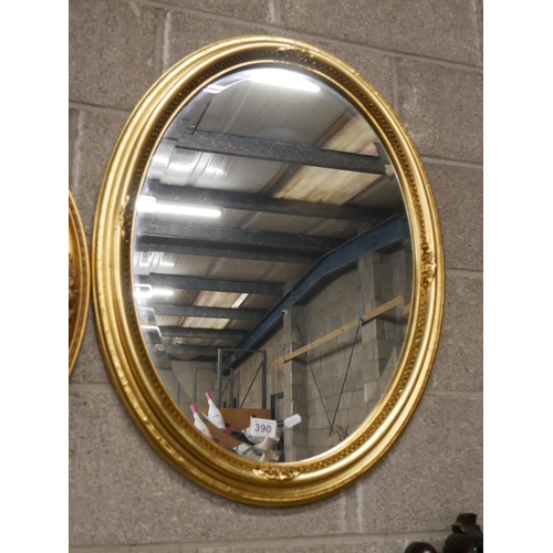 390 - GILT BEVELLED MIRROR