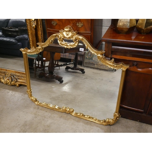 392 - GILT OVERMANTLE MIRROR