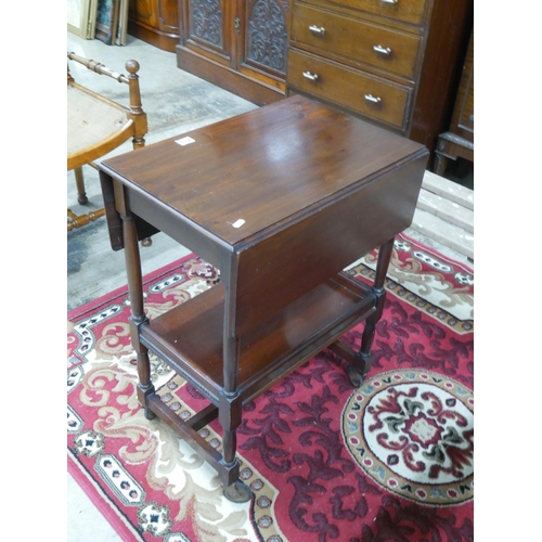 418 - MAHOGANY DROP LEAF TROLLEY