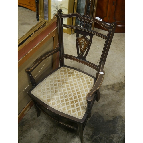 423 - EDWARDIAN INLAID ARMCHAIR