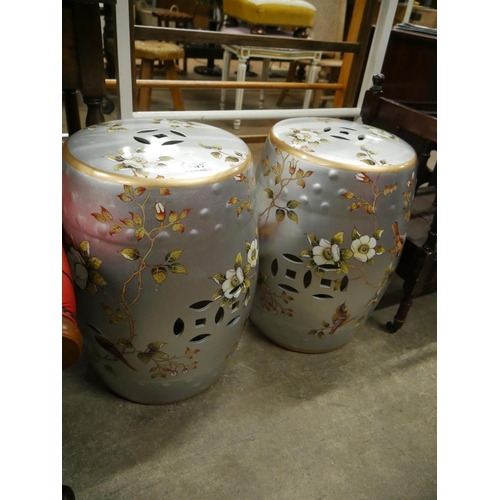 497 - PAIR OF CERAMIC STOOLS