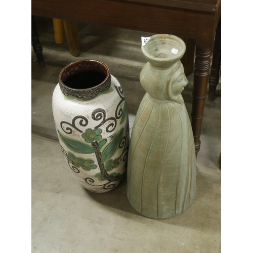 524 - WEST GERMAN VASE PLUS ANOTHER