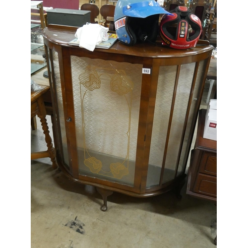 592 - CHINA CABINET (GLASS CRACKED)