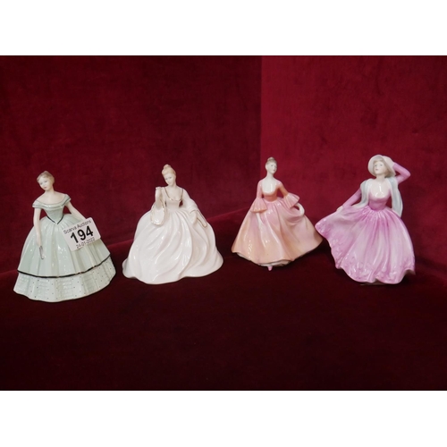 194 - 4 COALPORT FIGURINES