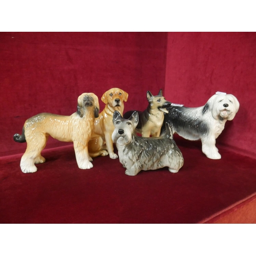 203 - 5 DOG FIGURINES