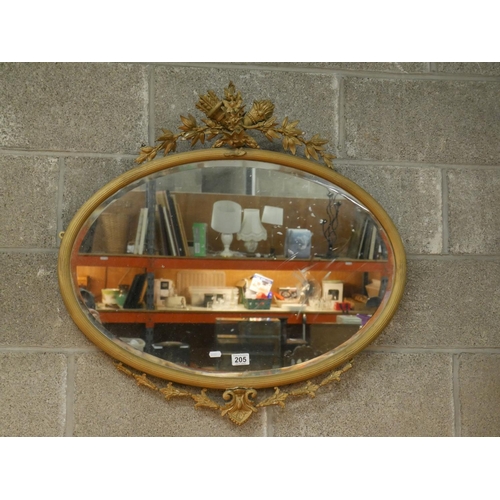 205 - 19TH C. GILT FRAMED MIRROR