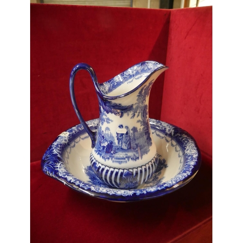 208 - LARGE VICTORIAN JUG & BOWL BY DOULTON