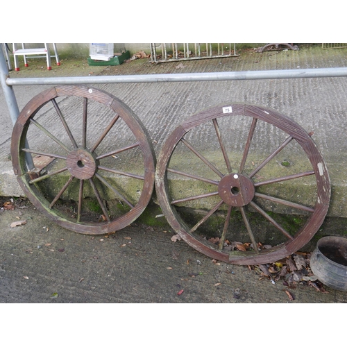 75 - 2 DECORATIVE CART WHEELS