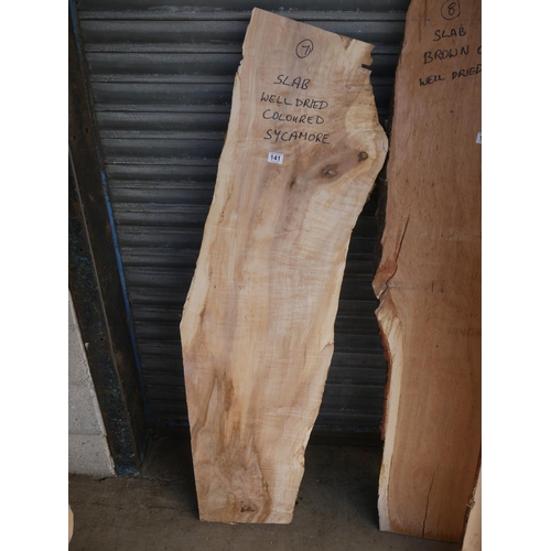 141 - SLAB OF DRIED SYCAMORE