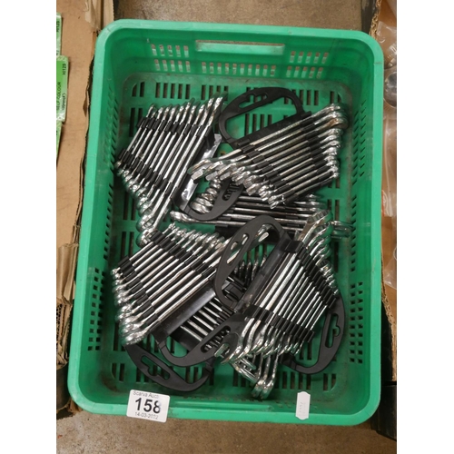 158 - BOX OF SPANNERS