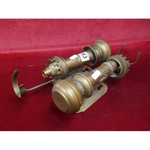 183 - PAIR OF BRASS LAMPS