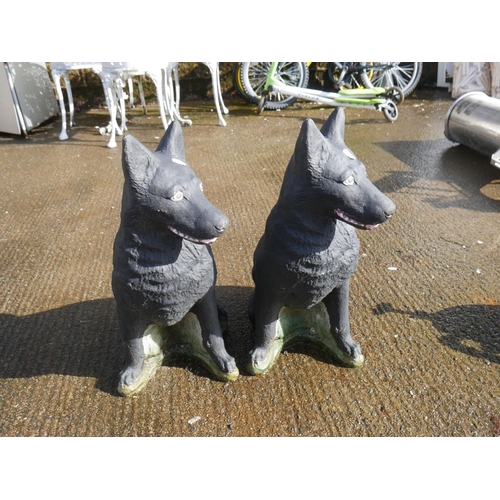 51 - PAIR OF CONCRETE DOGS