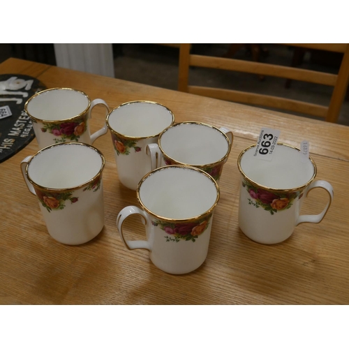 663 - 6 OLD COUNTRY ROSE MUGS