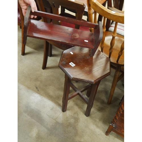 683 - OLD STOOL & BOOK SHELF