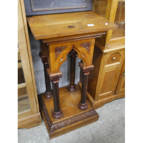 734 - VICTORIAN PITCH PINE PEDESTAL